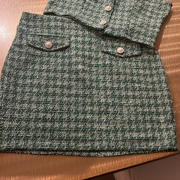 NWT Green Tweed Pearl Top + Shirt Set - Picture 3 of 3